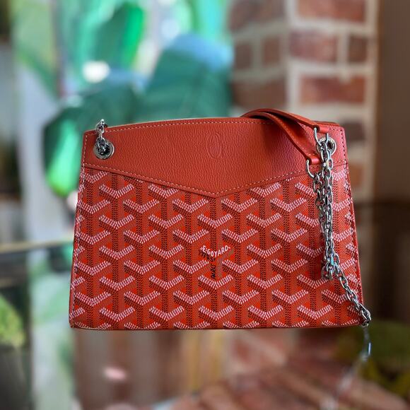 GOYARD Sac Rouette Structured Mini Orange Goyardine Chevroches Calfskin  Bag - Picture 1 of 11